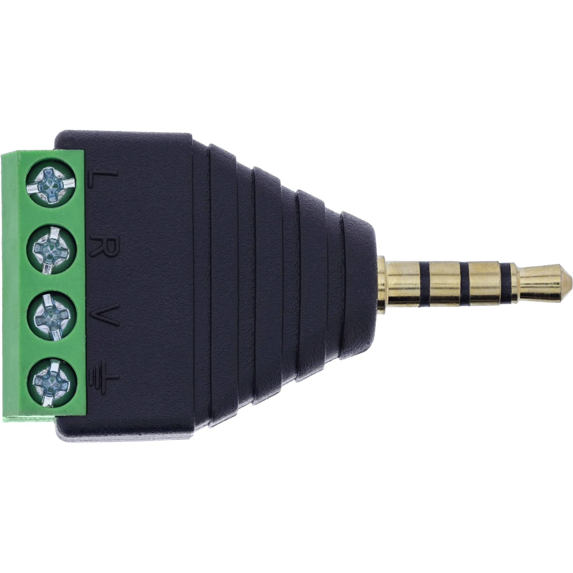 InLine® Adapter 3,5 mm Klinke 4-pol Stereo/Mikro auf Terminalblock, schwarz / Konverter-2
