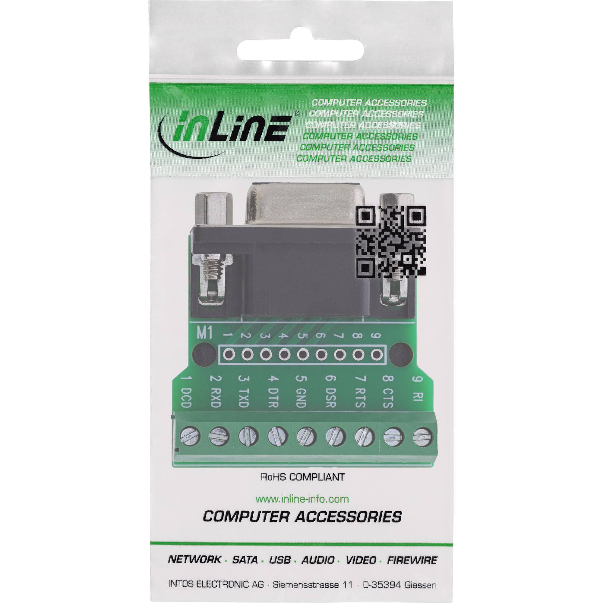 InLine® Terminalblock D-Sub 9 Buchse, Schraubklemme, Schraubsicherung Adapter / Konverter-2