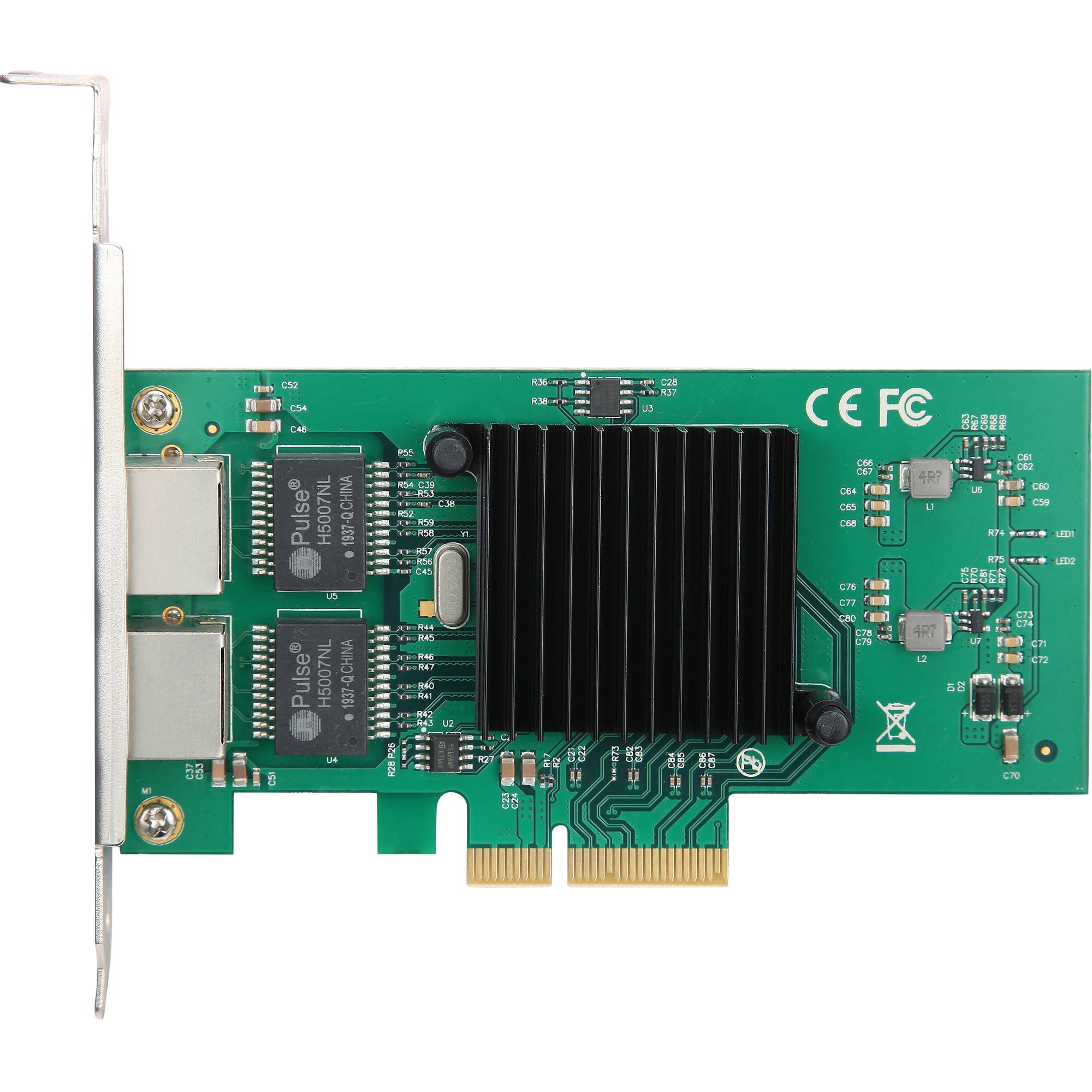 InLine® Dual-Gigabit Netzwerkkarte, 2x RJ45 1 Gb/s, PCIe x4, inkl. Low-Profile-2