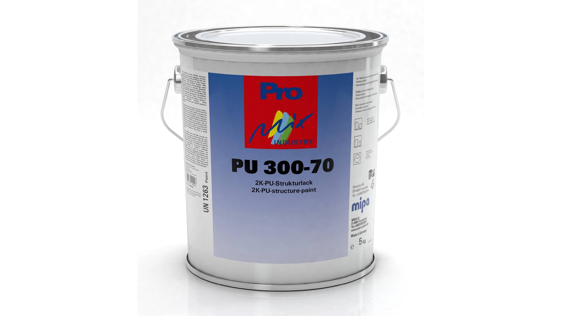 Mipa PU 300-70 2K-PU-Strukturlack seidenglänzend RAL 5002 Ultramarinblau (5 kg)-0
