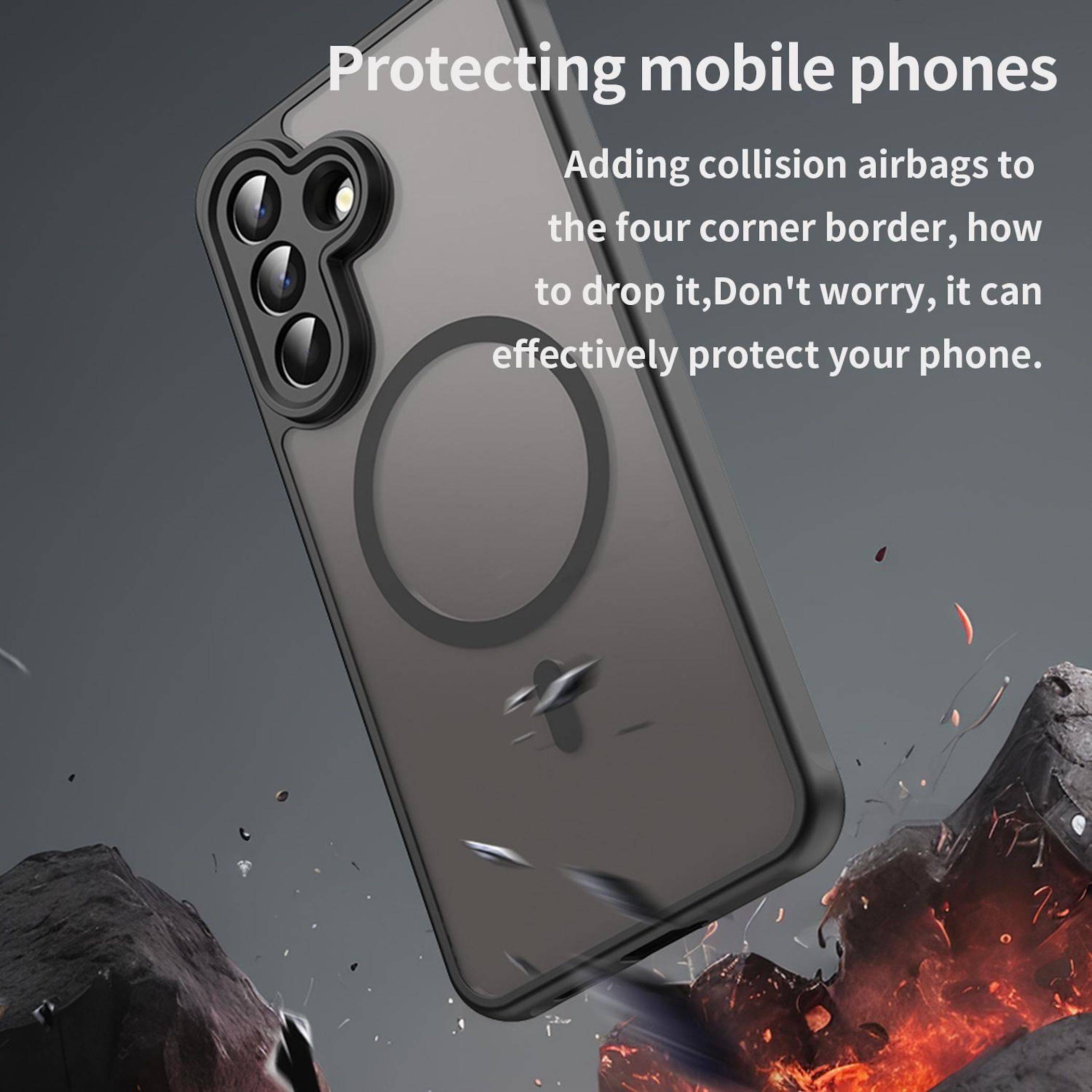 MagSafe Handyhülle für Samsung Galaxy A57 5G TPU Hybrid Kameraschutz Schwarz-3