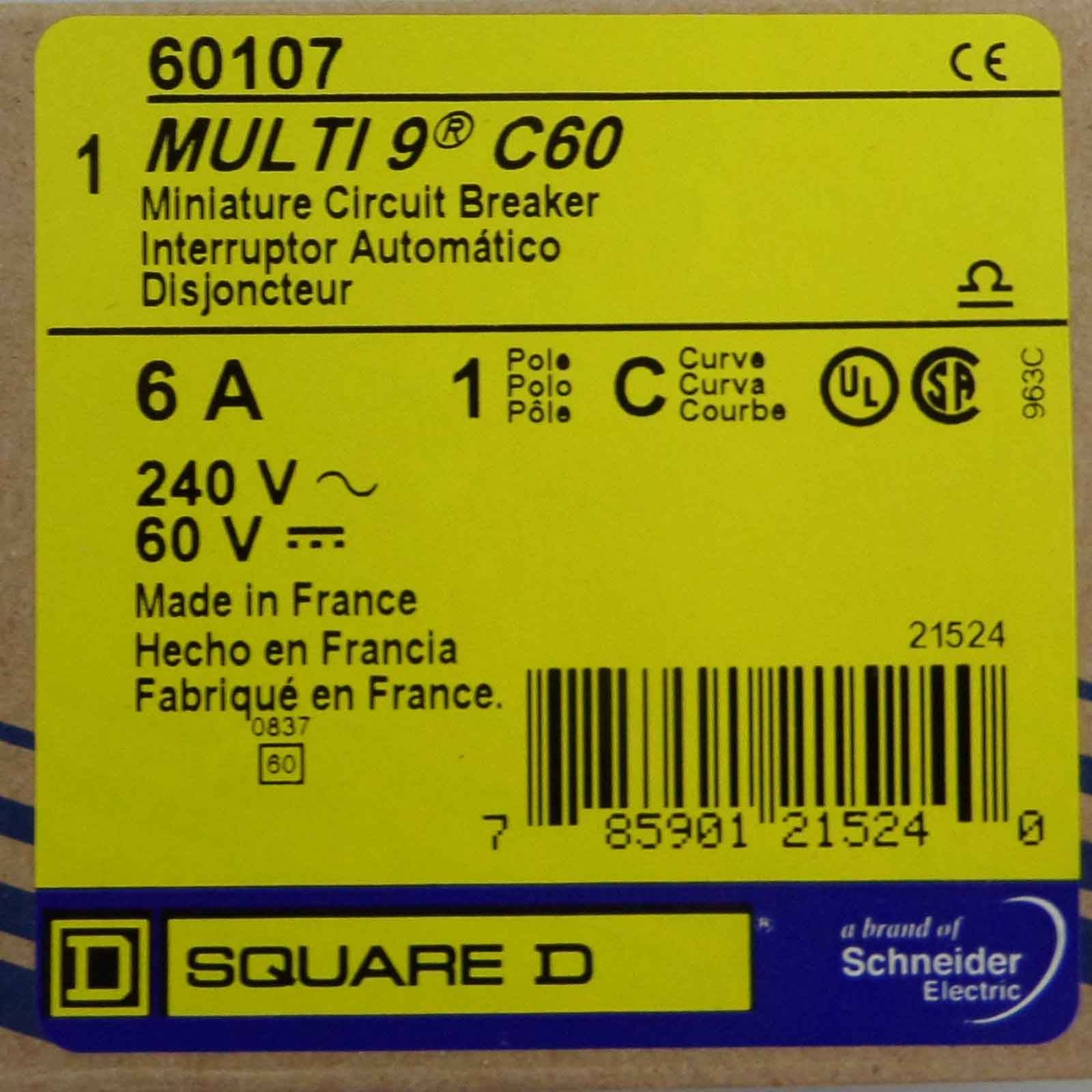 Merlin Gerin / Schneider Electric Schutzschalter Multi9 C60 60107 6A OVP-4