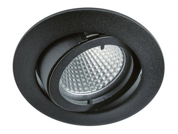 RUTEC Einbaustrah. mattschwarz ALU55372M schwenkbar DA68mm o.Sprengring f.LM 50mm Innenleuchten