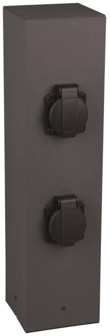TRIO Steckdosensäule 4xSchuko 9964-42 max.3600W anthrazit IP44 H=400mm Techn.Licht/Wohnraum Techn.-0