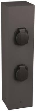 TRIO Steckdosensäule 4xSchuko 9964-42 max.3600W anthrazit IP44 H=400mm Techn.Licht/Wohnraum Techn.