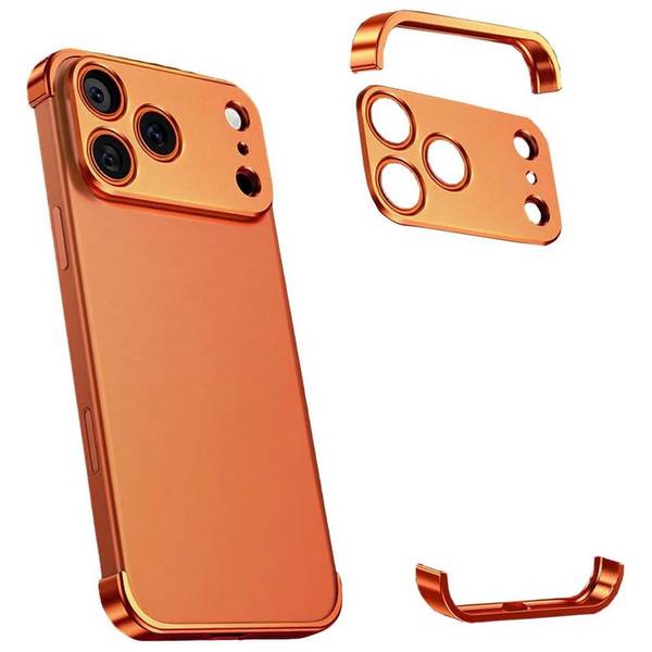 Titan Rahmen Hülle für Apple iPhone 17 Pro Max ultradünn mit Kameraschutz Orange
