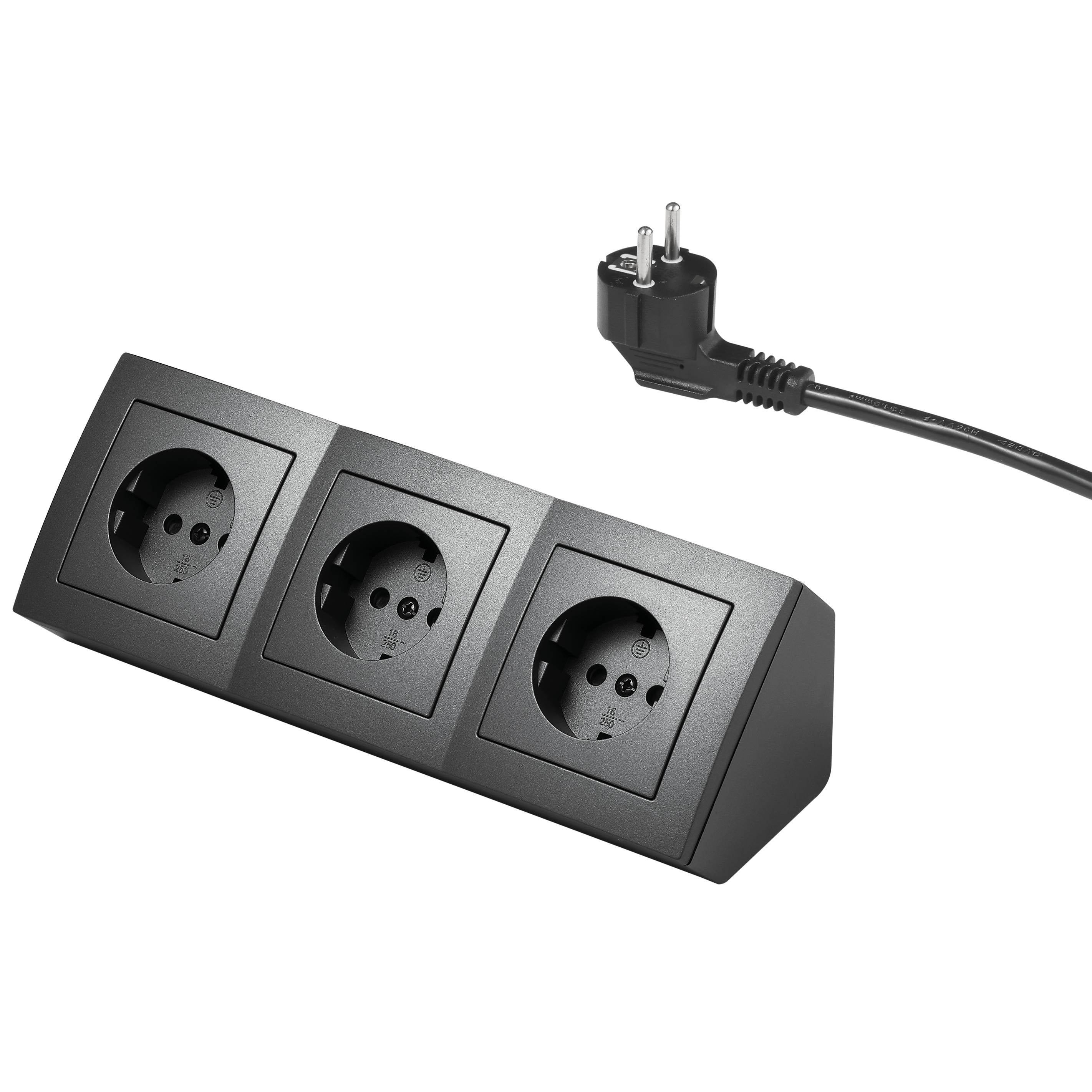 McPower - Steckdosenblock "Flair" 3-fach Stecker & Kabel ant