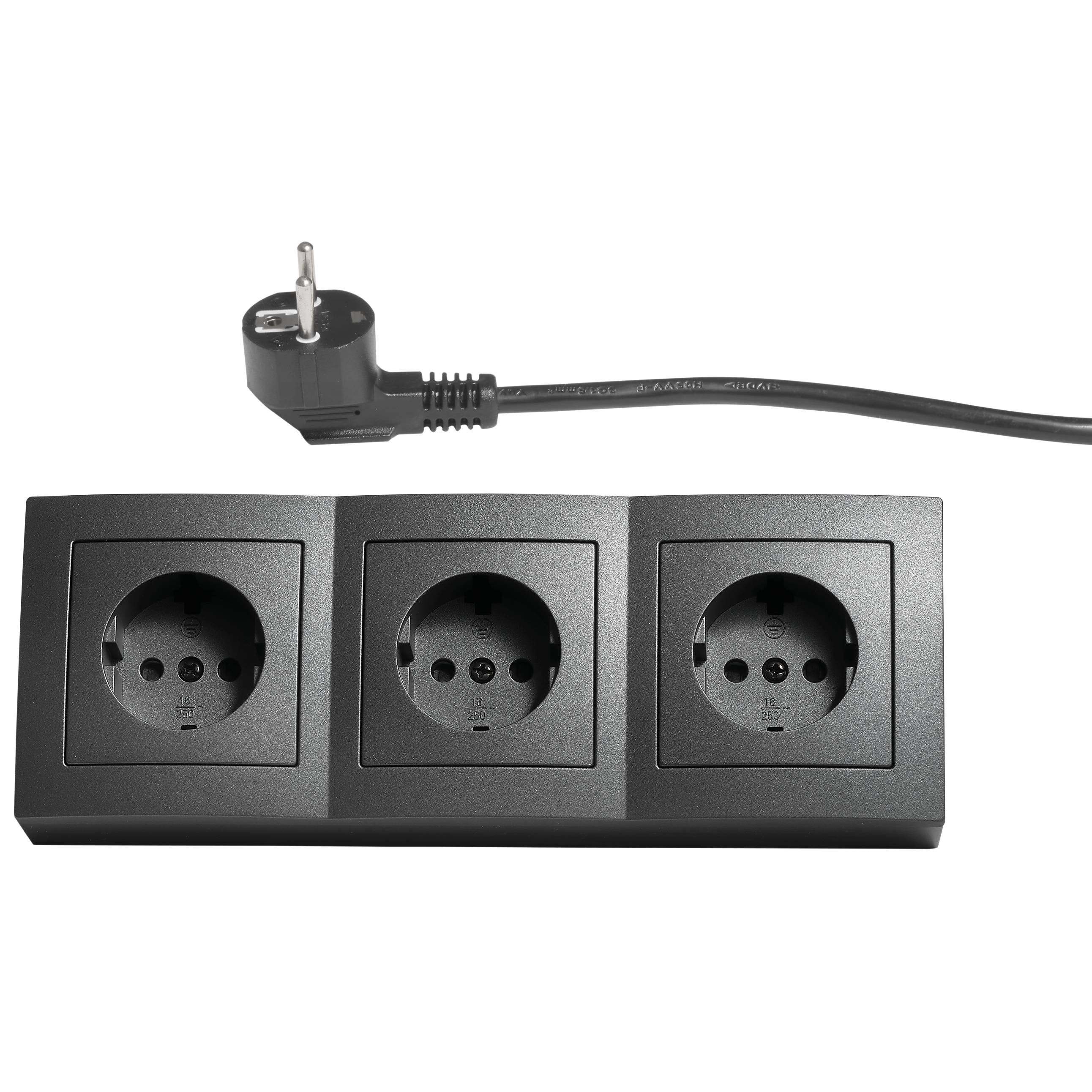 McPower - Steckdosenblock "Flair" 3-fach Stecker & Kabel ant-1