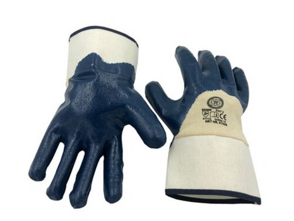 MMXX Handschuh, Baumwolle, Jersey, Gr. 10, EN 388 Nitril-Beschichtung blau, Kat.2, Rücken teilbesch.