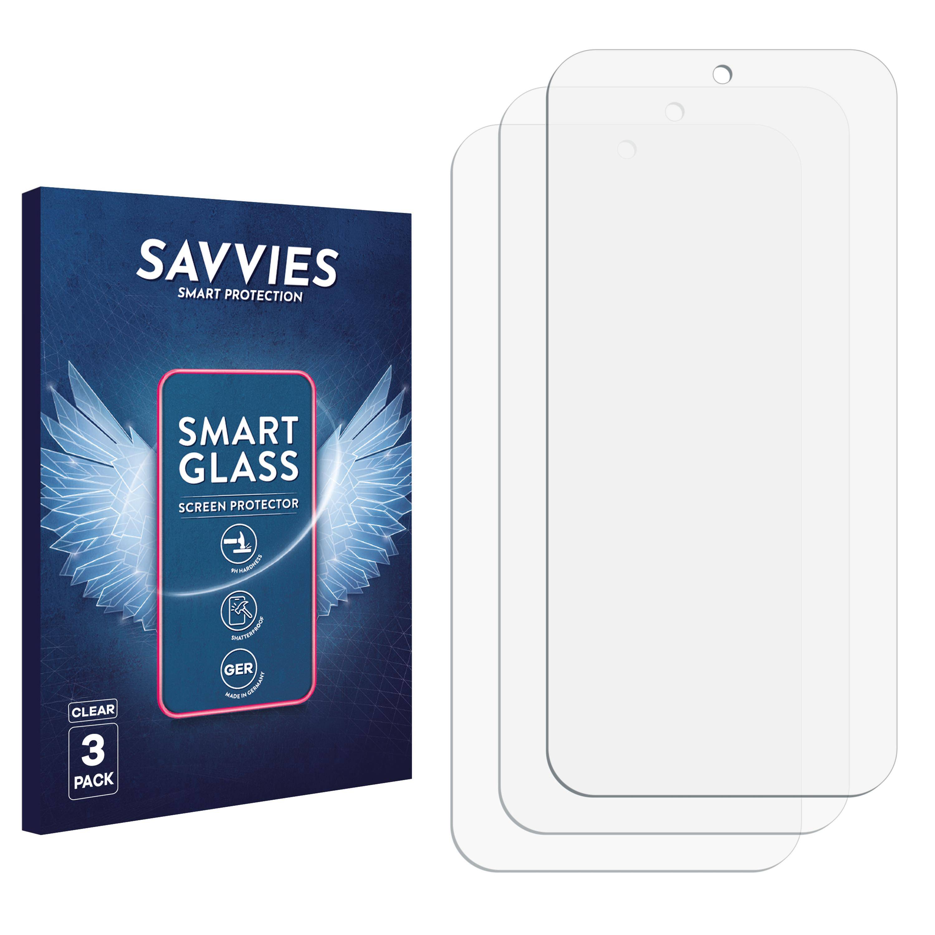 Savvies Smart Glass 3x Flexible Panzer Schutz Glas Folie für Motorola Moto G67-3
