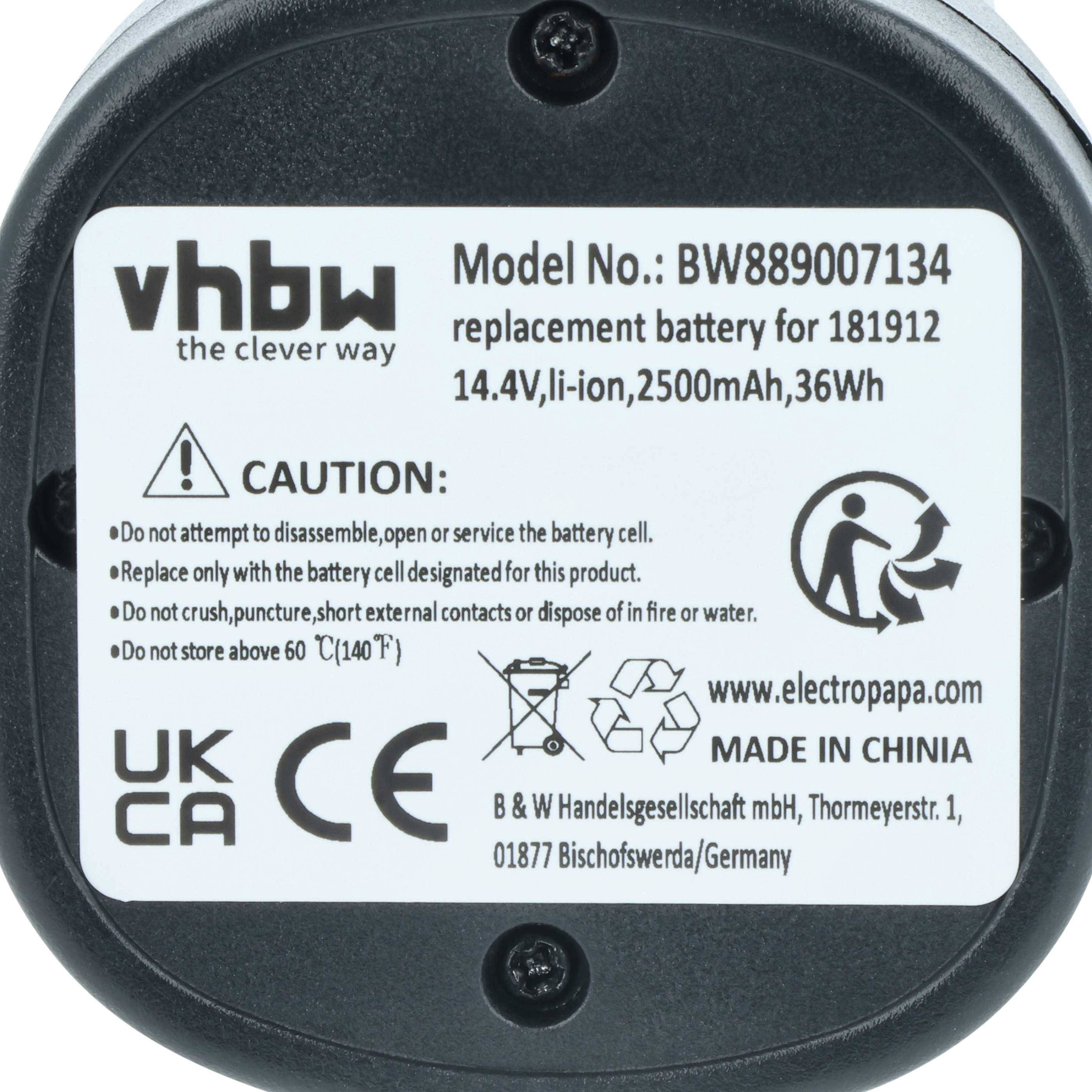 vhbw 3x Akku kompatibel mit Agrarzone PowerCut Schermaschine (2500 mAh, 14,4 V, Li-Ion)-1