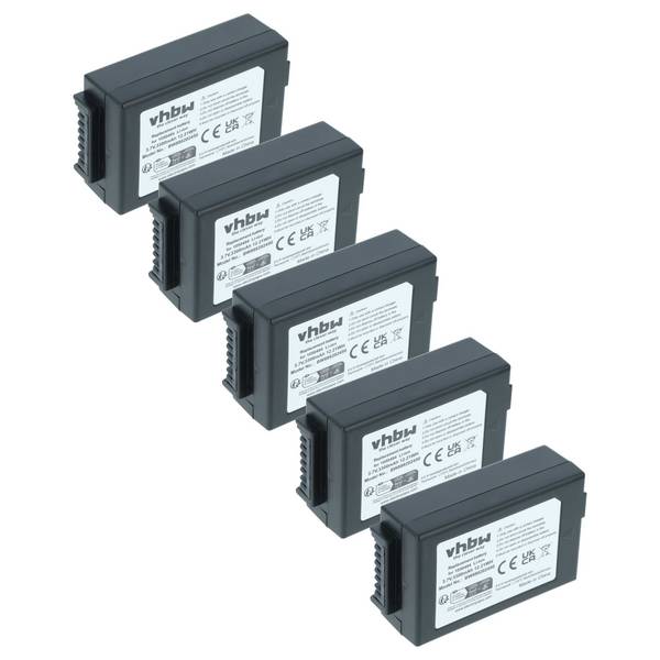 vhbw 5x Akku kompatibel mit TEKLOGIX WorkAbout Pro 4 | 7527C-G2, 7527C-G3, 7525C-G1, 7525S-G1 Handheld Computer Scanner