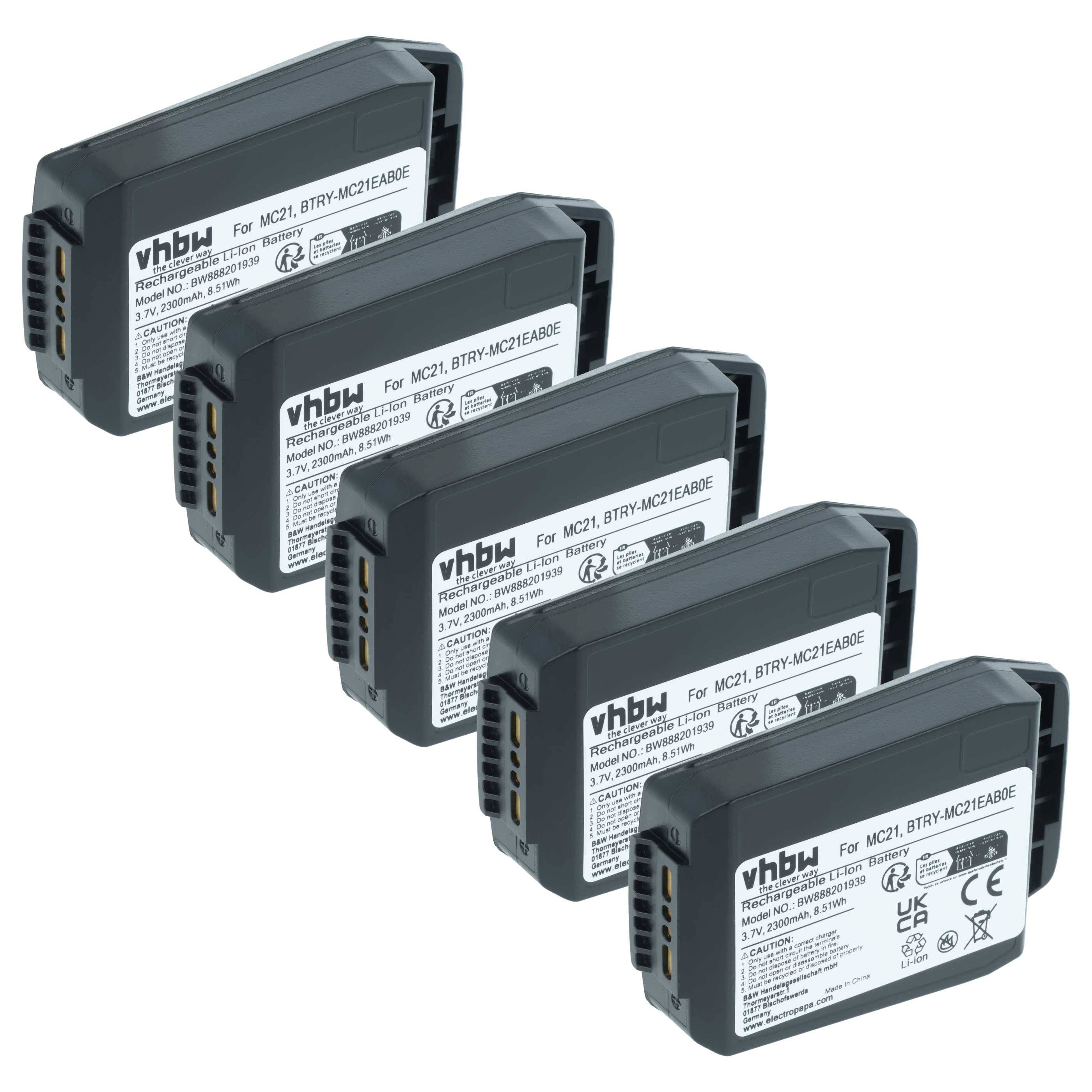 vhbw 5x Akku kompatibel mit Motorola MC21 | MC2180, MC2100 Handheld Computer Scanner (2300 mAh, 3,7 V, Li-Ion)-0