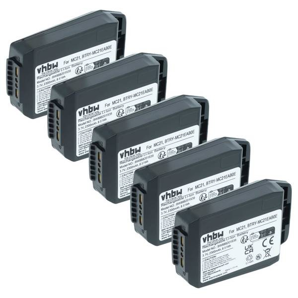 vhbw 5x Akku kompatibel mit Motorola MC21 | MC2180, MC2100 Handheld Computer Scanner (2300 mAh, 3,7 V, Li-Ion)