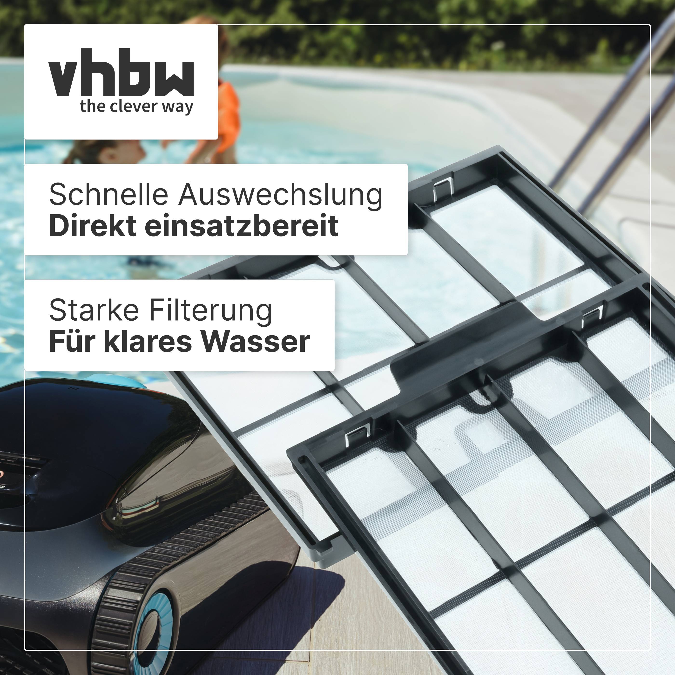 vhbw 4x Grobstaubfilter kompatibel mit Dolphin Triton PS | PS Plus Poolsauger, Poolroboter - Grobfilter, 22 x 19,7 x 7,5-2