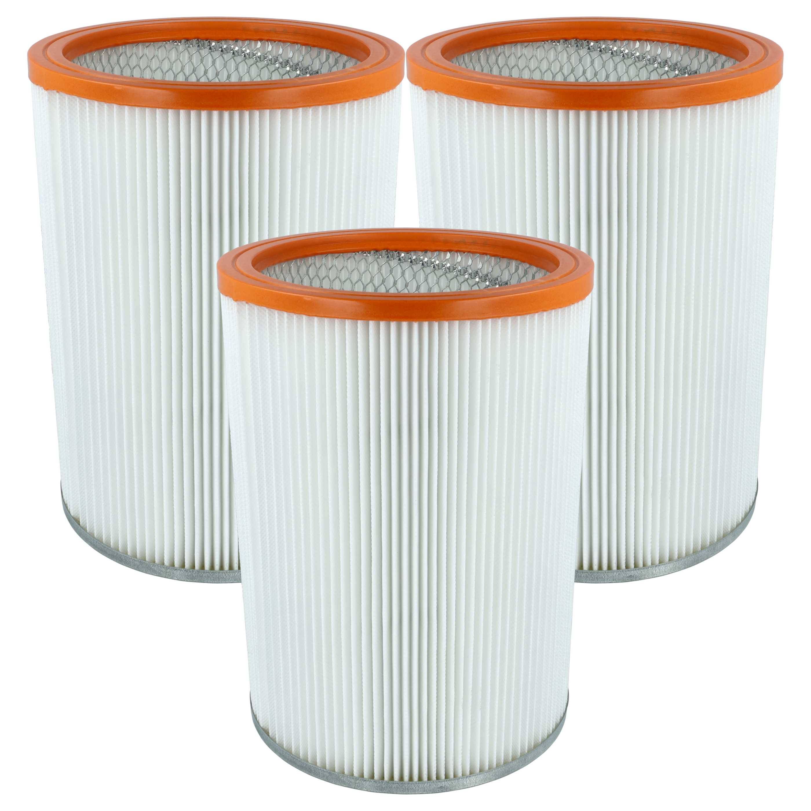 vhbw 3x Faltenfilter kompatibel mit Nilfisk / Alto / Wap EC 850-E | EC 850, 41164 Staubsauger - Patronenfilter Orange-0