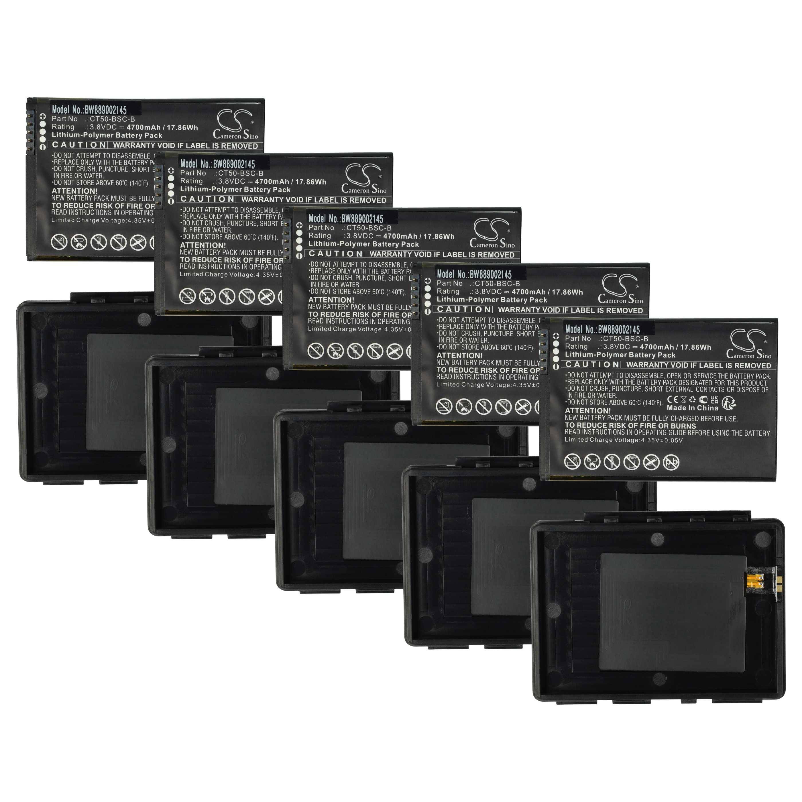 vhbw 5x Akku kompatibel mit Honeywell Dolphin CT65 | CT60 Mobilcomputer PDA Scanner (4700 mAh, 3,8 V, Li-Polymer)-0