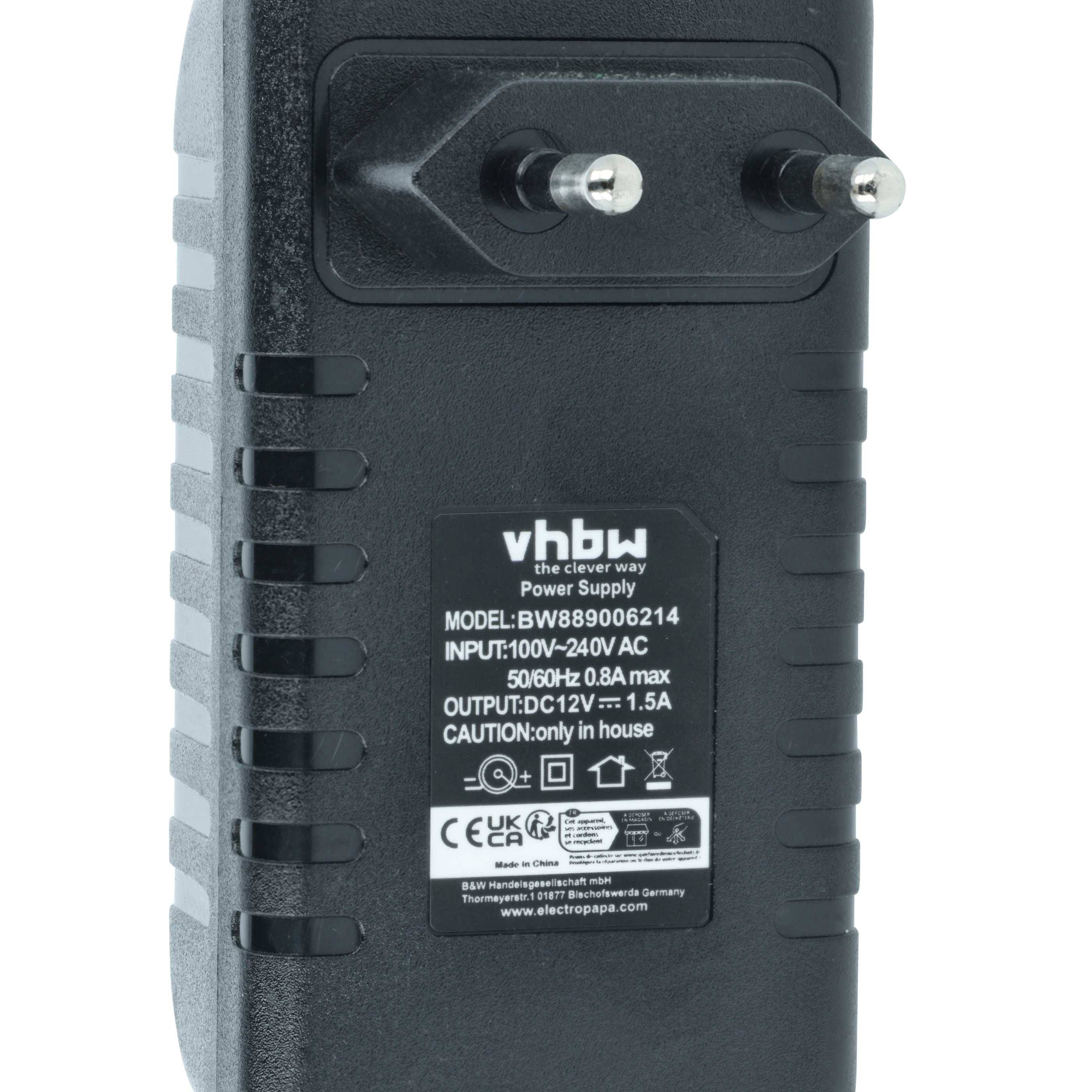 vhbw Netzteil kompatibel mit Quigg GT-SMC-01 Massagegerät | Massagepistole - 12 V, 138 cm-3