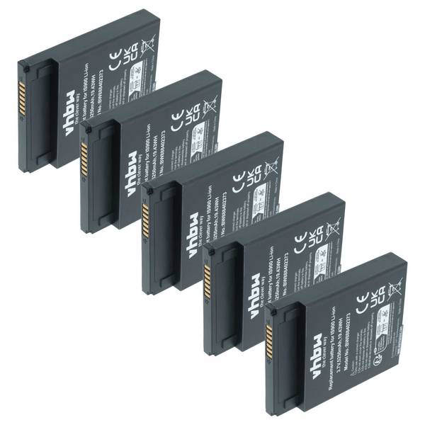 vhbw 5x Akku Ersatz für Pax IS900 für Kartenleser | NFC Smart Card Reader, Lesegerät (5250 mAh, 3,7 V, Li-Ion)