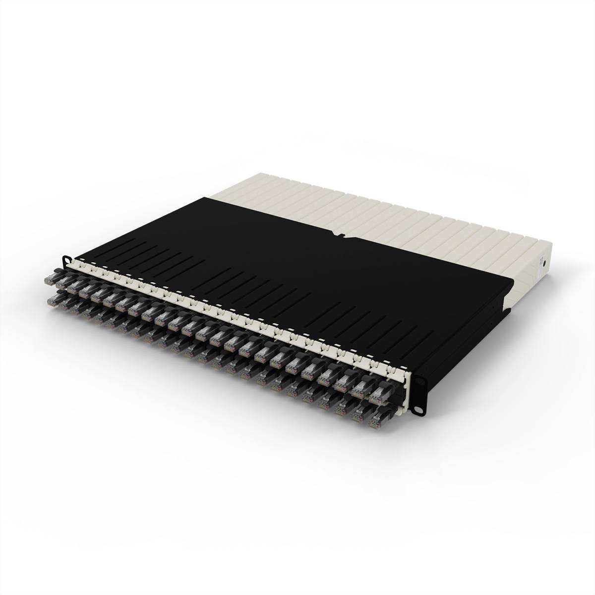patchbox.one 8RU UTP schwarz Cat.6a 0,8m Netzwerkkabel Installation Patchpanel Cat.6A / Class EA-2