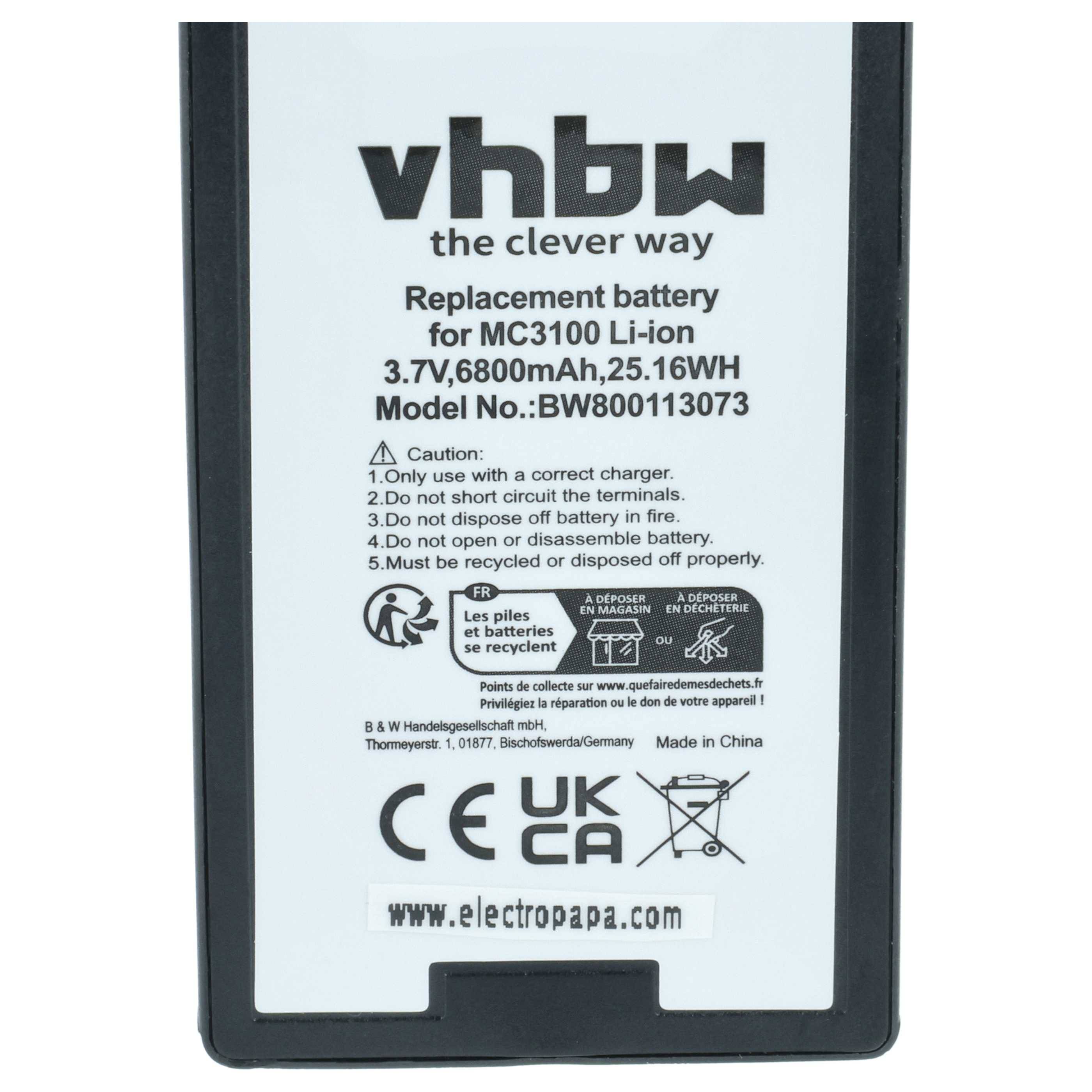 vhbw 2x Akku Ersatz für Symbol BTRY-MC31KAB02 | 82-127909-02 für Barcodescanner POS (6800 mAh, 3,7 V, Li-Ion)-3