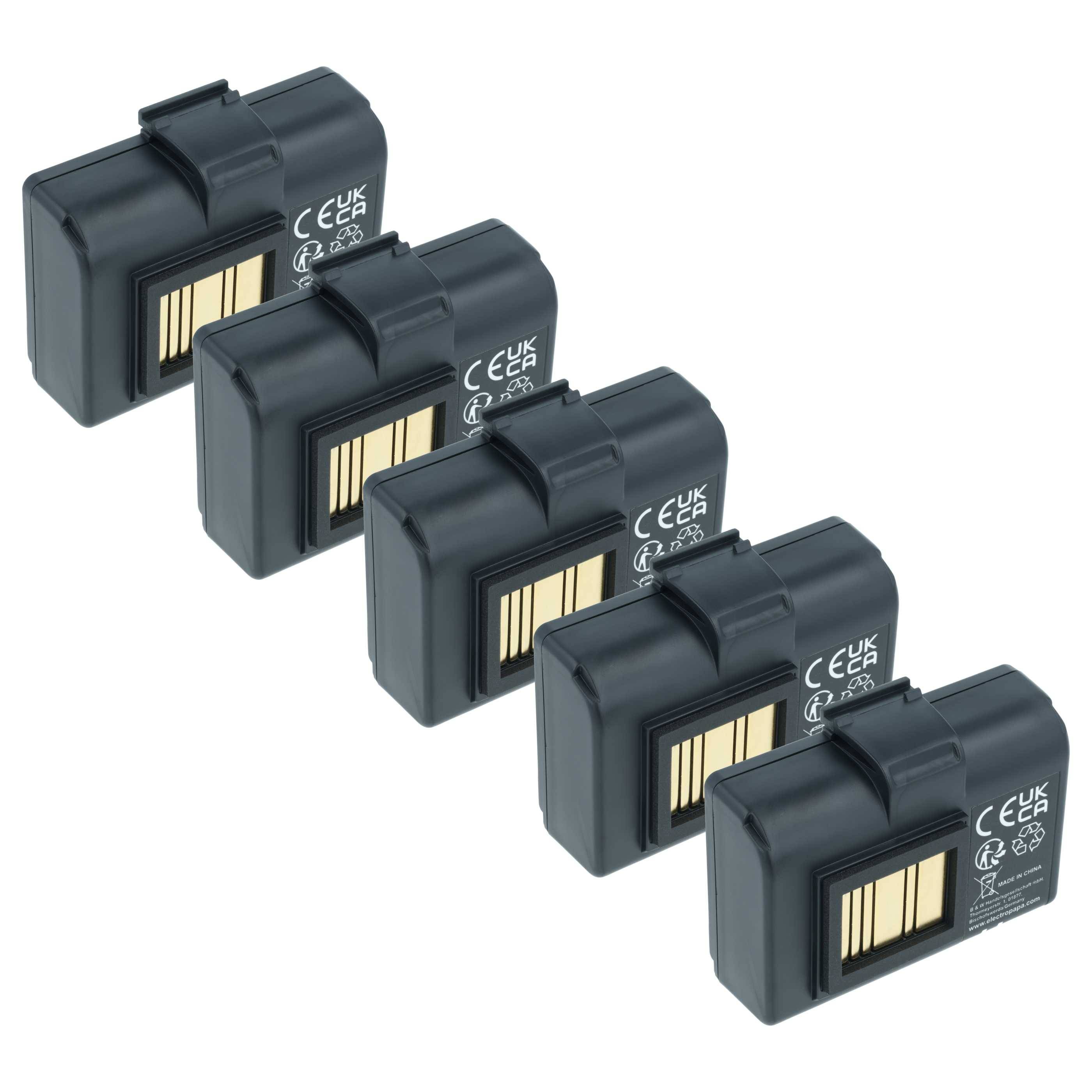 vhbw 5x Akku kompatibel mit Zebra ZQ610 | ZQ521, ZQ520, ZQ521 RFID Drucker Kopierer Scanner Etiketten-Drucker (2600 mAh-0