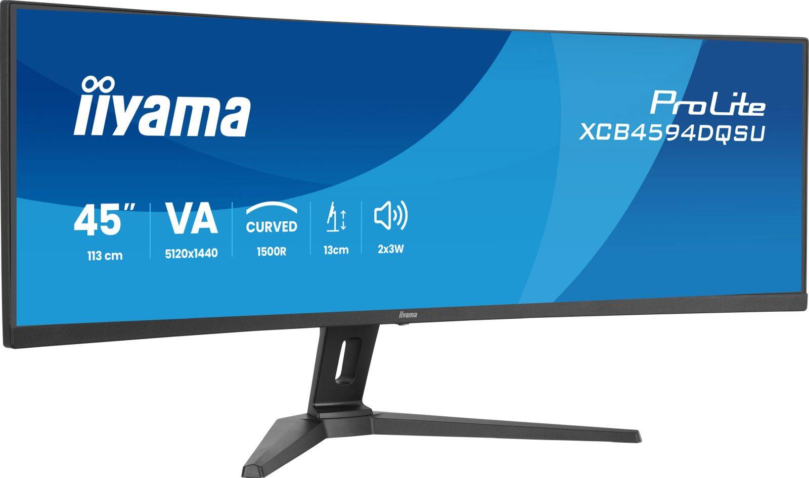 iiyama ProLite XCB4594DQSU-B1 Curved-Monitor 113cm (44.5") DQHD, VA, 2ms, HDMI, DP, USB-C-1