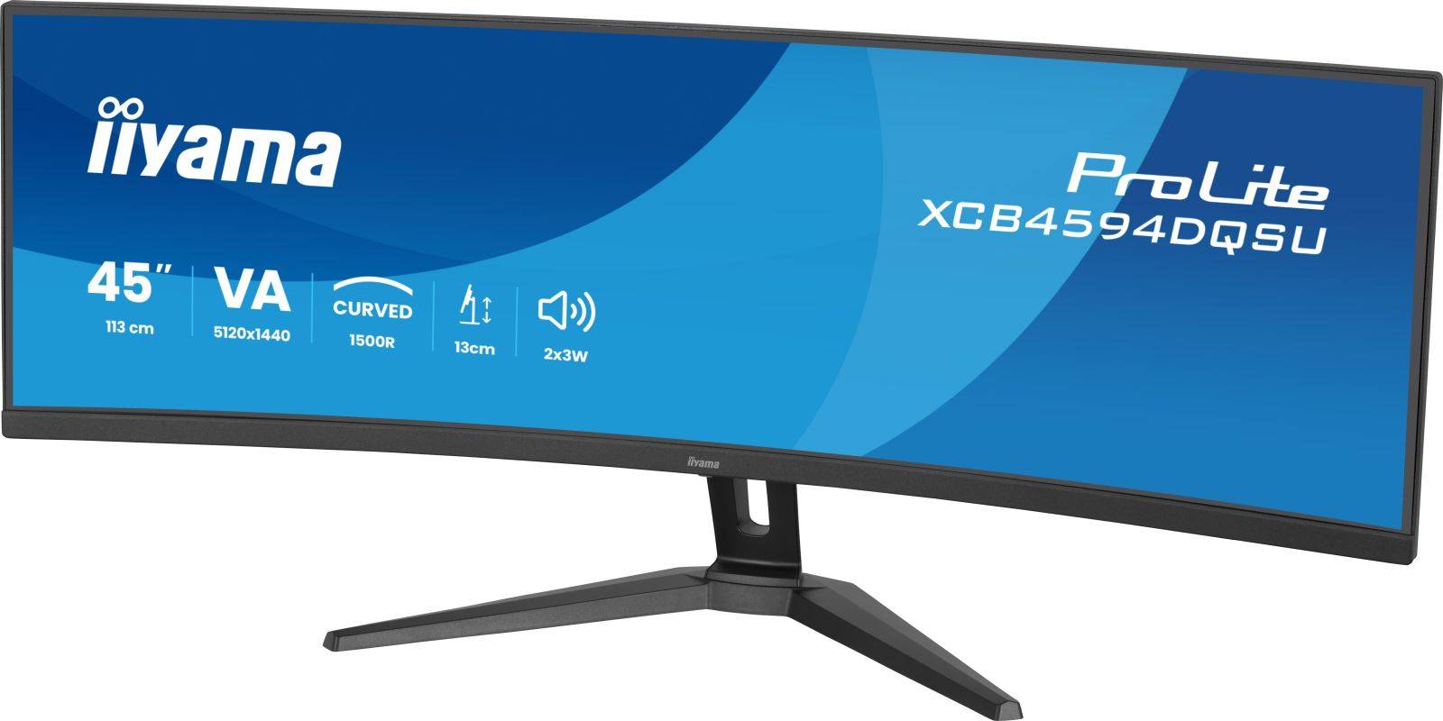iiyama ProLite XCB4594DQSU-B1 Curved-Monitor 113cm (44.5") DQHD, VA, 2ms, HDMI, DP, USB-C-4