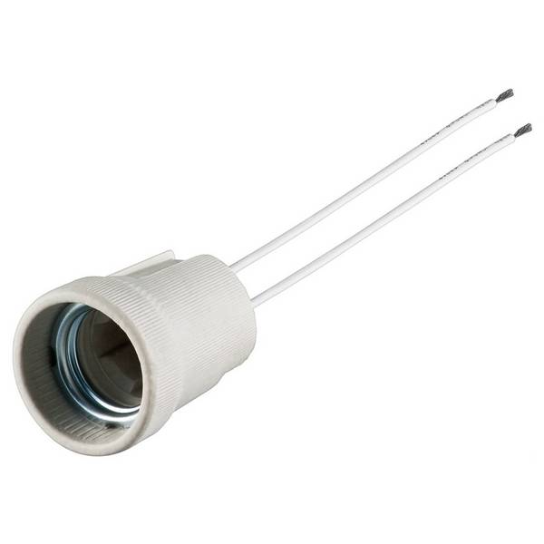 Goobay E27 Lampenfassung mit Zwillingslitze max. 100 W/250 V (AC), 0,15 m Kabel, Keramik
