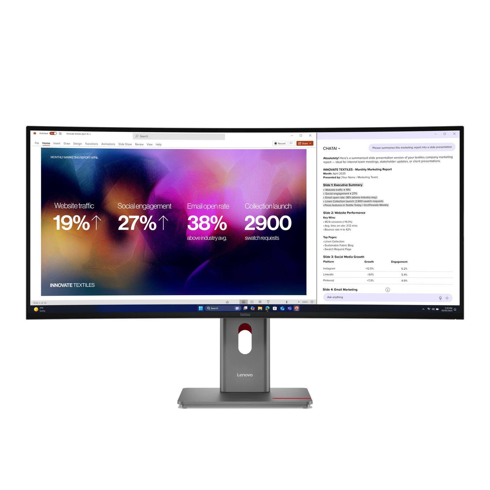 Lenovo ThinkVision P40WD-40 WUHD Curved Monitor 100,8 cm (39,7"")-0