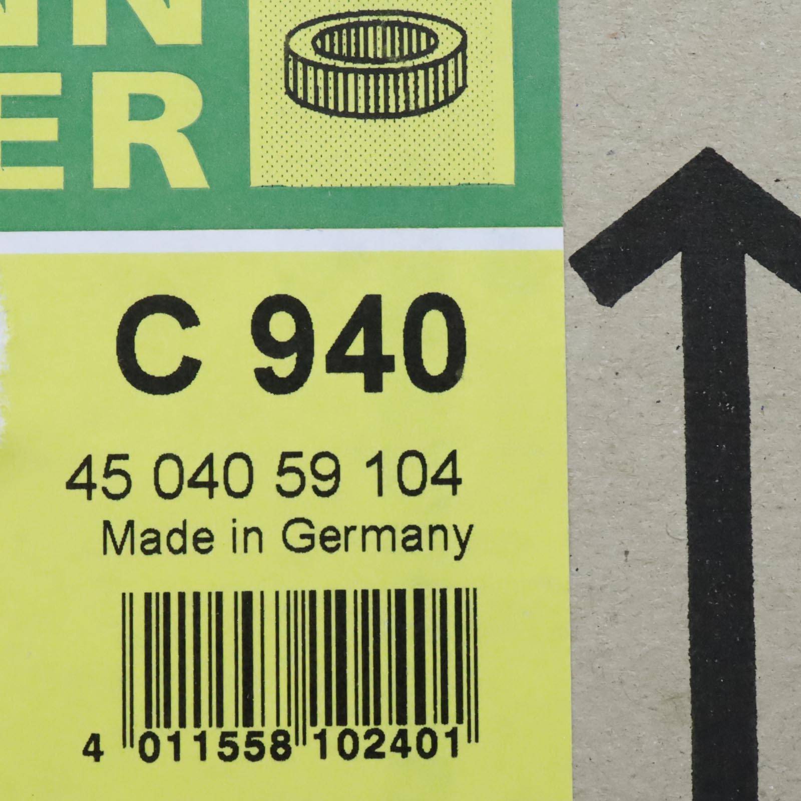Mann Filter Luftfilter C 940 4504059104 OVP-3