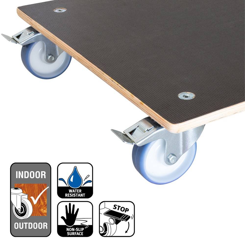 WAGNER Pflanzenroller MAXIGRIP 58 x 58 x 14,5 cm Holz TK 300 Kg-3
