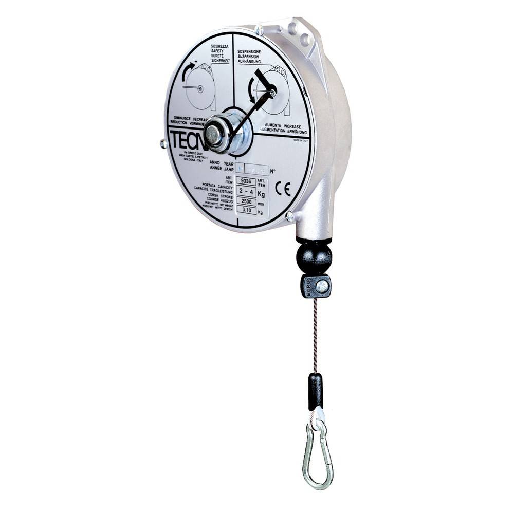 Federzug, ohne Arretierung, Kunststoffgehäuse, Seilauszug 4,5 m, TK 4--0