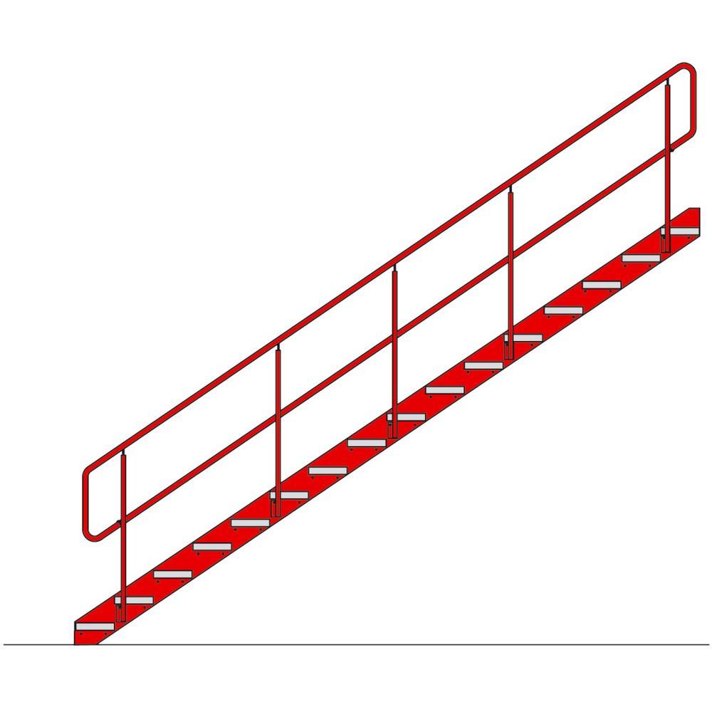 Treppe für Lagerbühnen-Modulsystem, Höhe bis 3.400 mm, lichtgrau-0