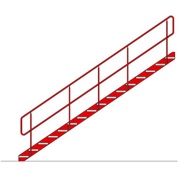 Treppe für Lagerbühnen-Modulsystem, Höhe bis 3.400 mm, lichtgrau