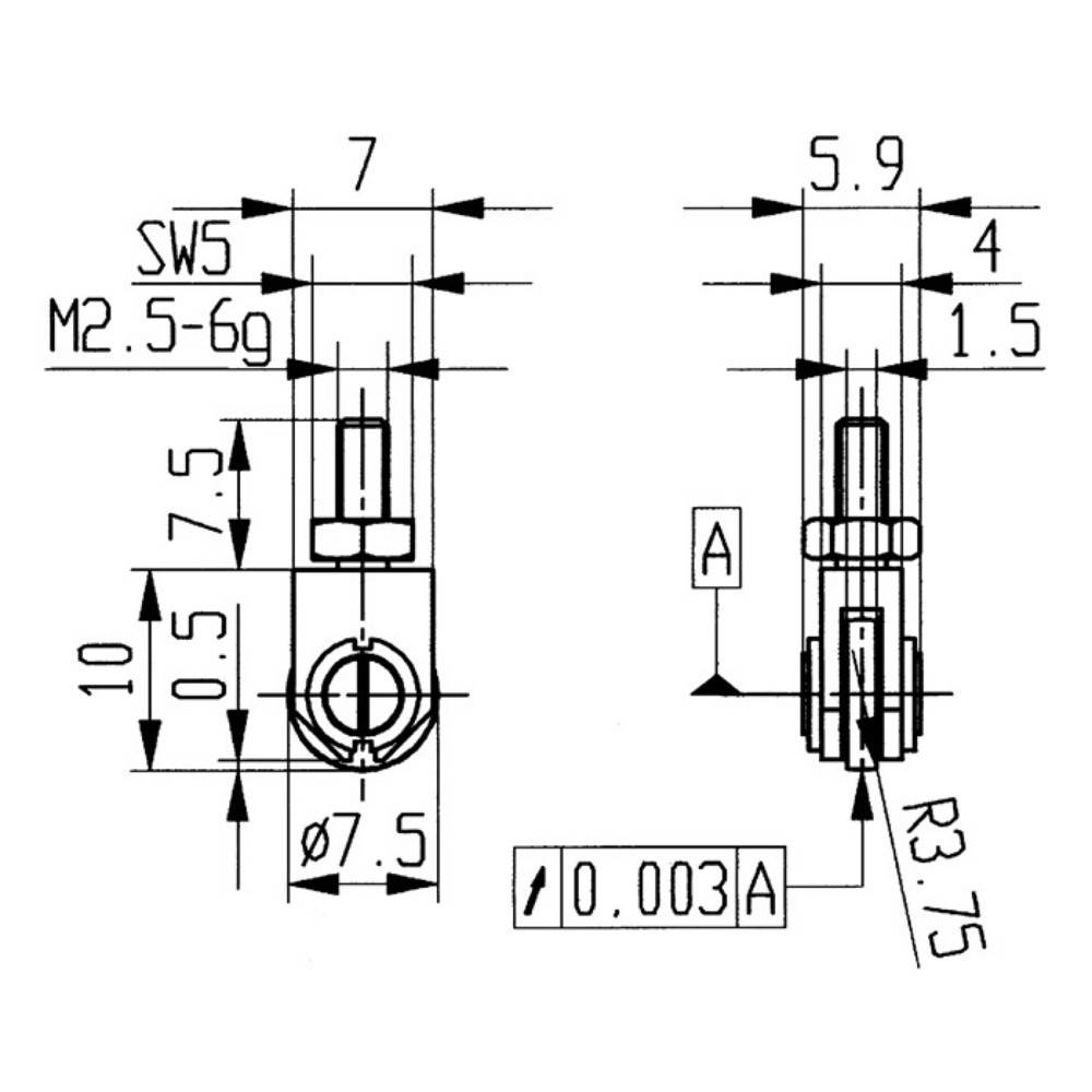 KÄFER Messeinsatz, M2,5 Stahl, Ø 1,5 mm Rolle, passend zu Messuhren-0