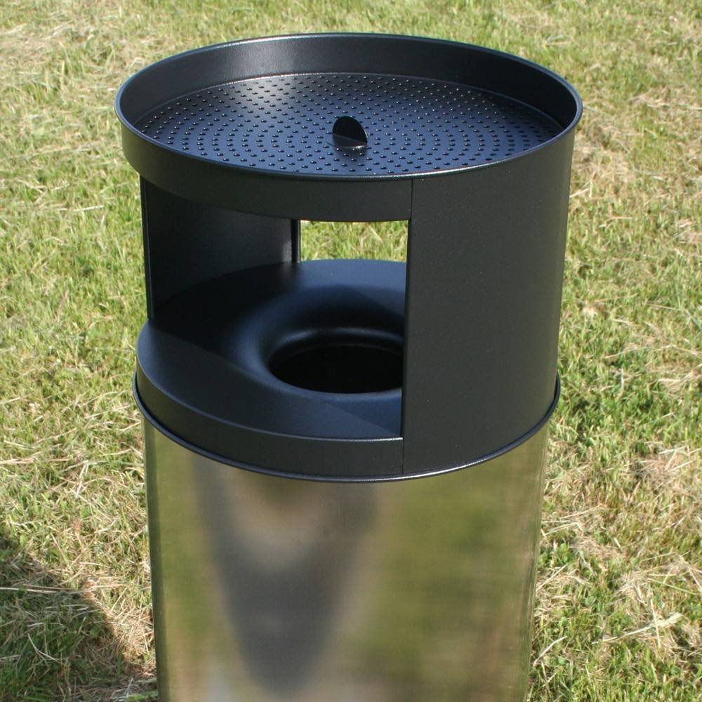 TKG Ascher-Abfall-Kombination FLORENZ, Edelstahl, 25 Liter-1