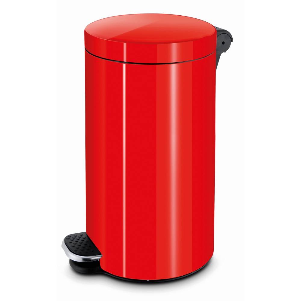 Tretmülleimer, Volumen 20 Liter, Durchm.xH 300x440mm, mit Inneneimer, rot-1