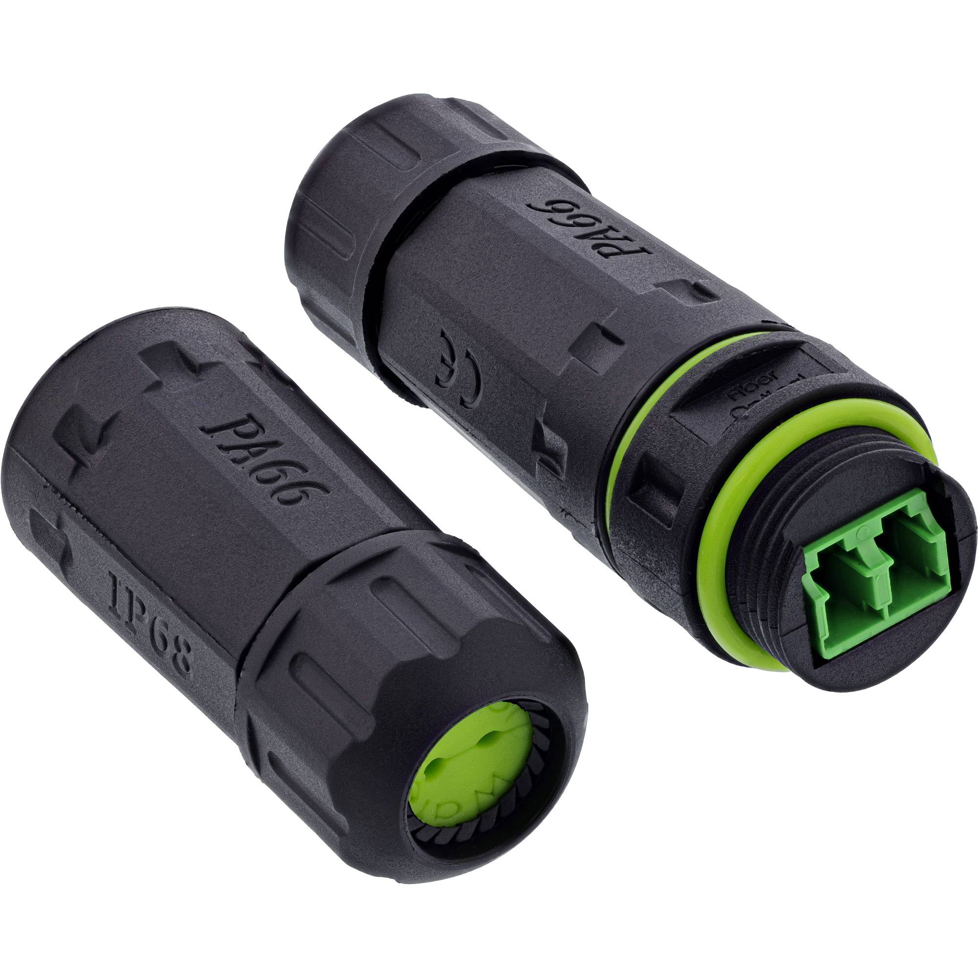 InLine® LWL-Kupplung LC, IP68, 2x2 LC Buchse, Outdoor, M20 Adapter / Konverter IP68 Wasserdichte-0