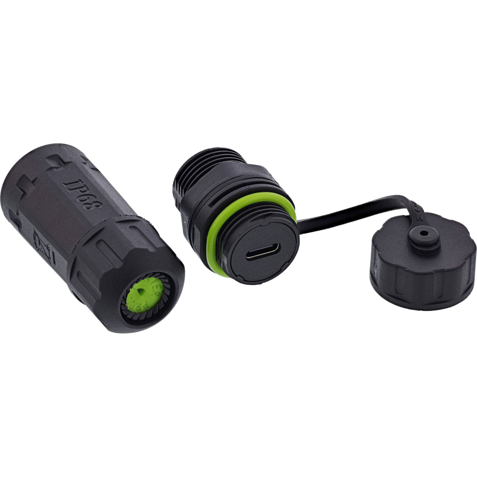 InLine® USB-C-Kabelkupplung, kurz, IP68, 2x USB-C Buchse, geschirmt Adapter / Konverter IP68-0