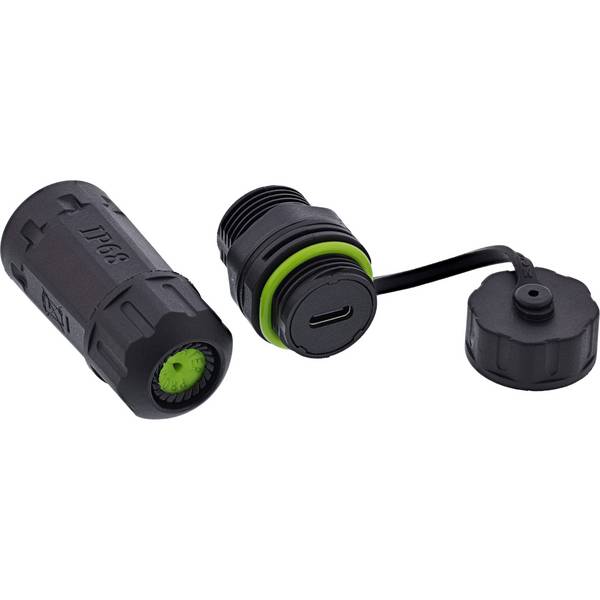 InLine® USB-C-Kabelkupplung, kurz, IP68, 2x USB-C Buchse, geschirmt Adapter / Konverter IP68
