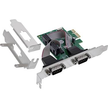 InLine® PCIe 2-Port RS-232 Karte, 2x D-Sub 9 Stecker, inkl. Low-Profile I/O-Karten / Frontpanel /