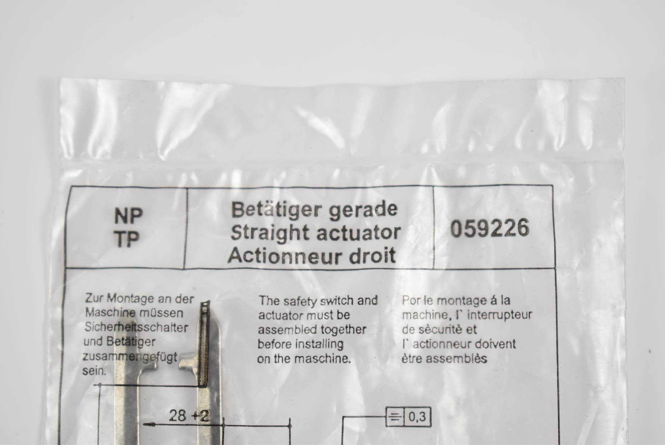 Euchner BETAETIGER-P-G, Betätiger für Sicherheitsschalter NP/GP/TP, P/n: 059226-2