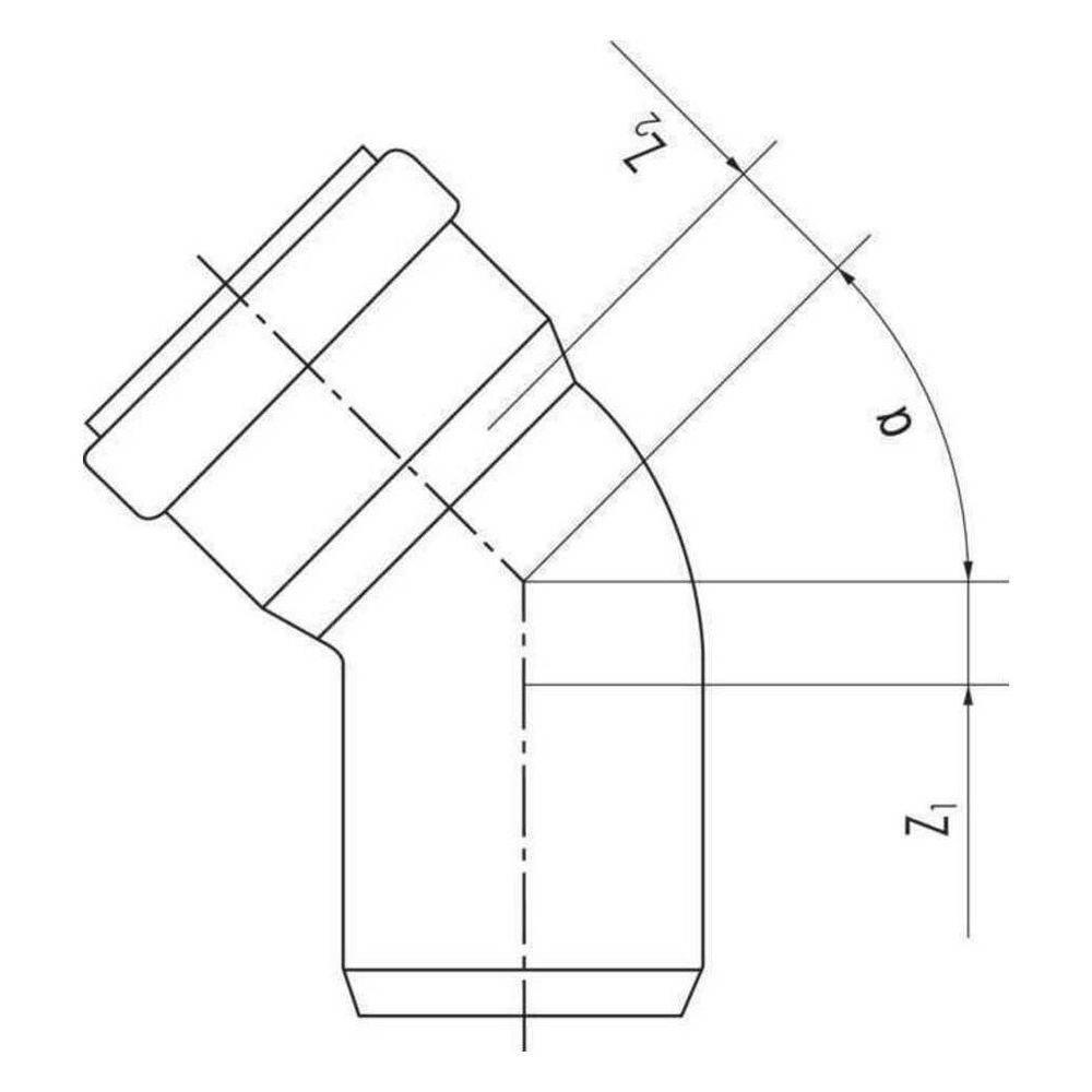 REHAU RAUPIANO PLUS Bogen, DN 110, 87 Grad, wandverstärkt, 1 Stk.-2