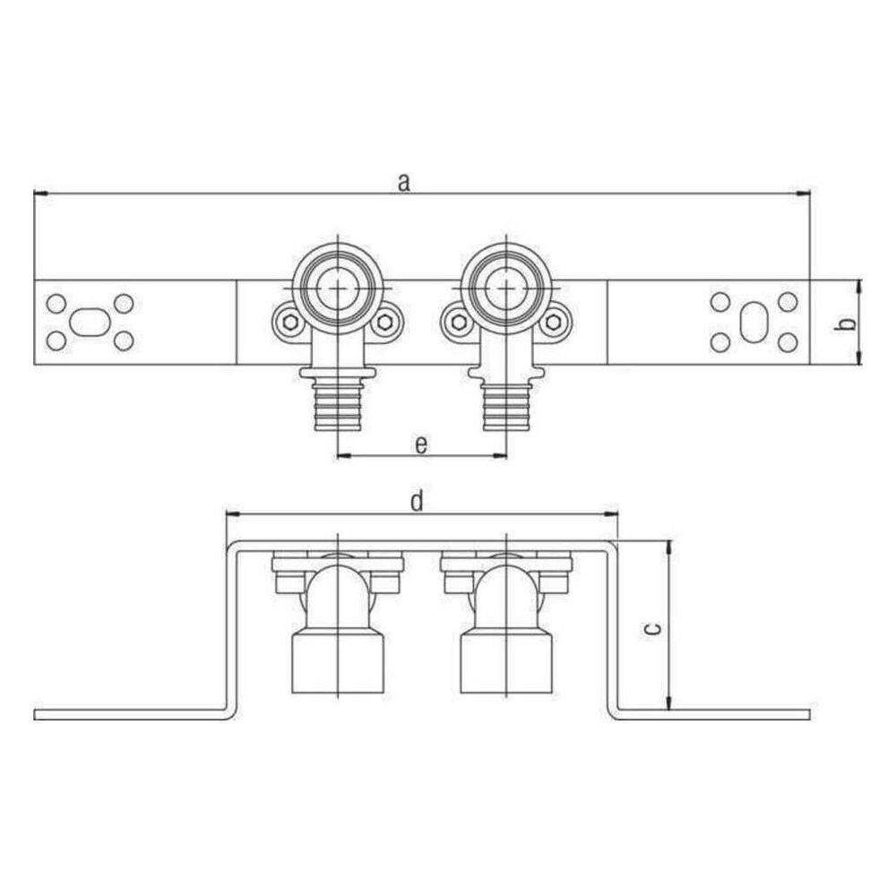 Rehau Montageeinheit Heizung Rautitan 16 - Rp 1/2", für den Anschluss von Ventil-Heizkörpern-2