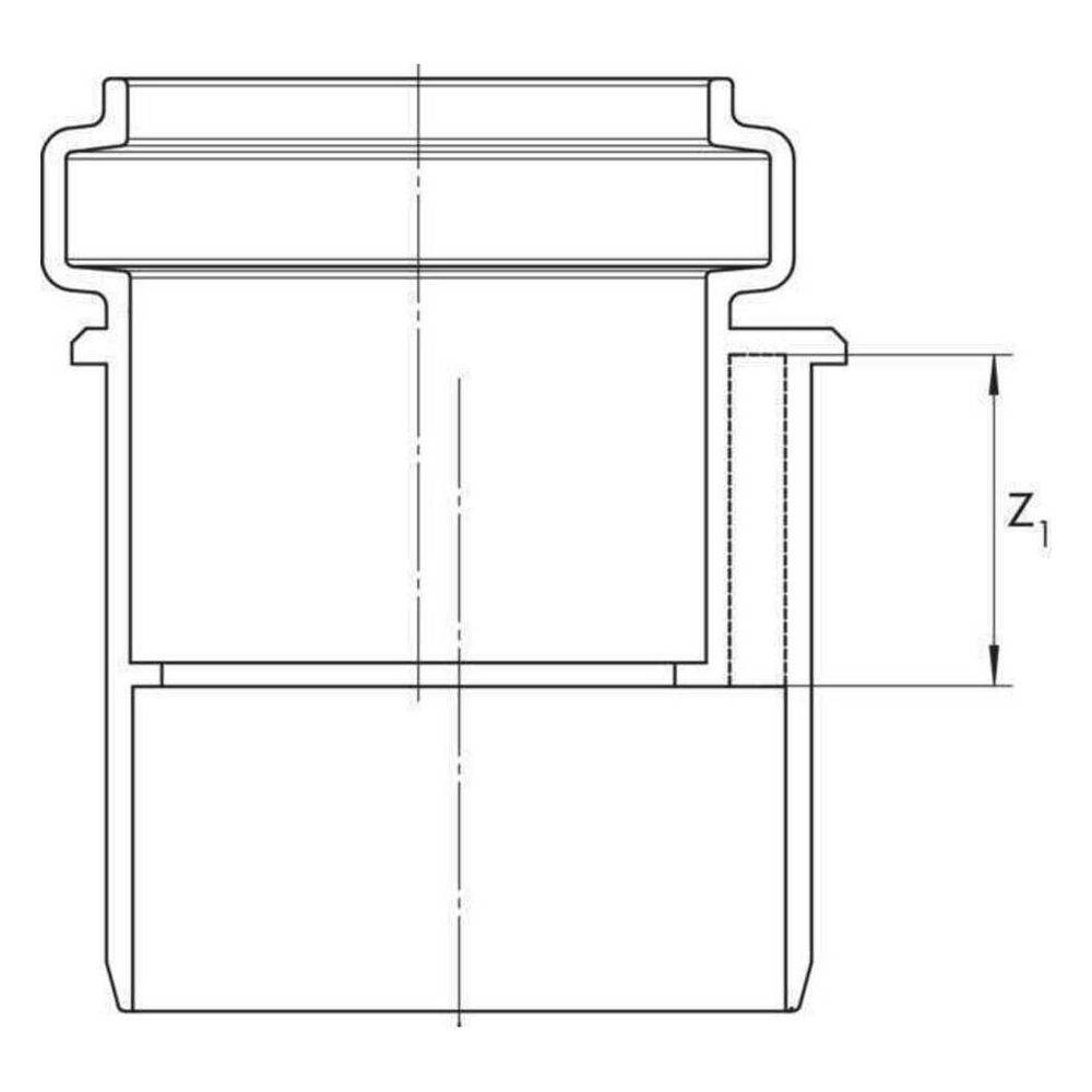 REHAU RAUPIANO PLUS, Übergangsrohr kurz, DN 50/40, 1 Stk.-1