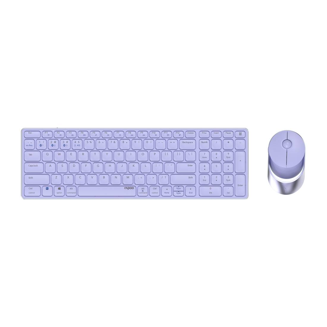 Rapoo - 215377 Kabelloses Multi-Mode-Deskset 9750M, Lila, QWERTZ-0