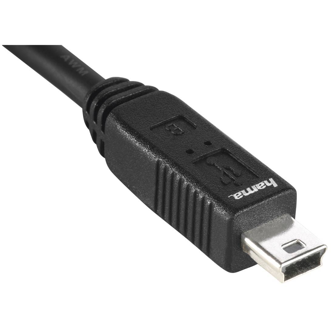 hama 00088480 USB-2.0-Anschlusskabel, A-Stecker - mini-B-St. (B5 Pin), 1,80 m, Schwarz-0