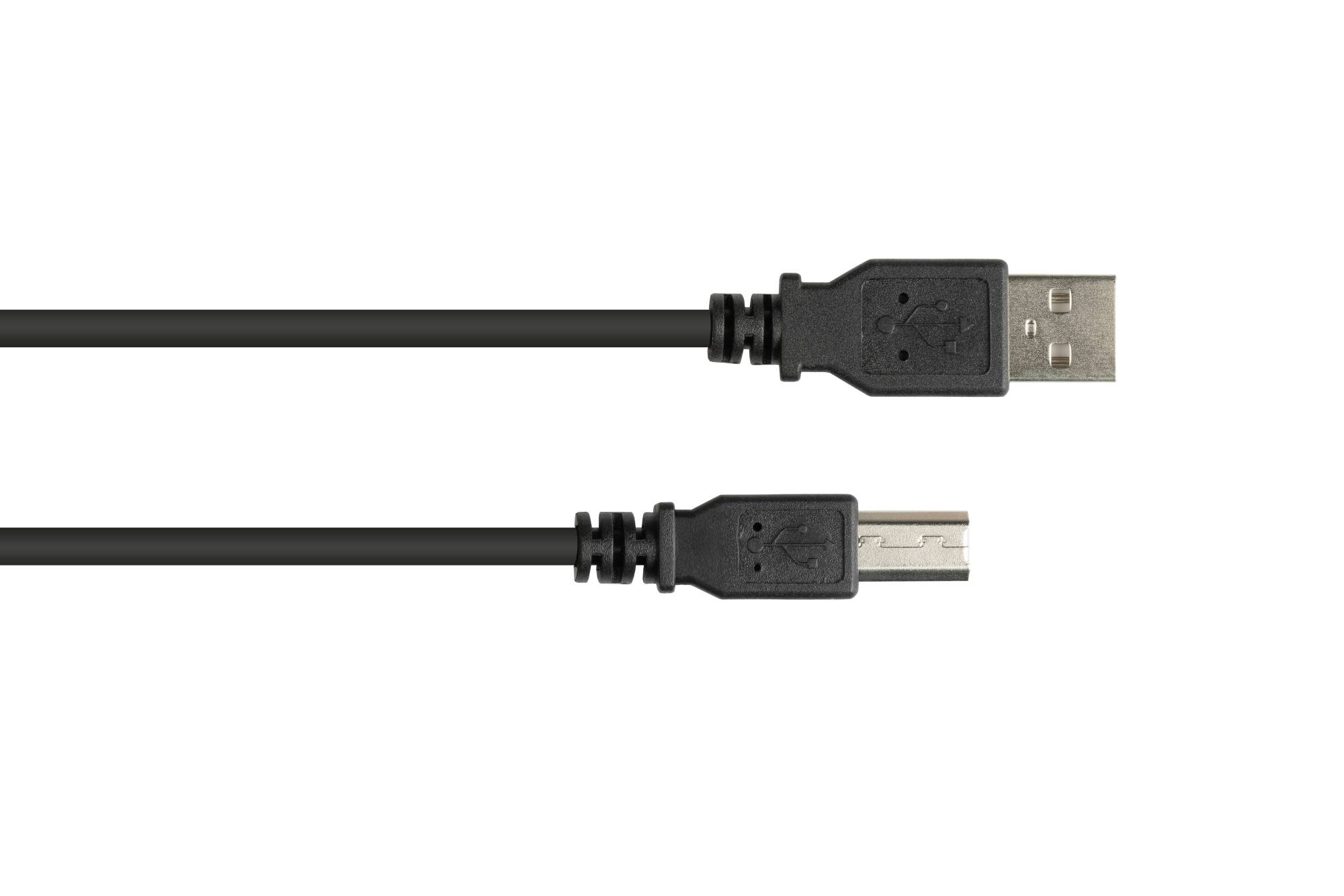 Anschlusskabel USB 2.0 EASY Stecker A an Stecker B, schwarz, 3m, Good Connections®-1