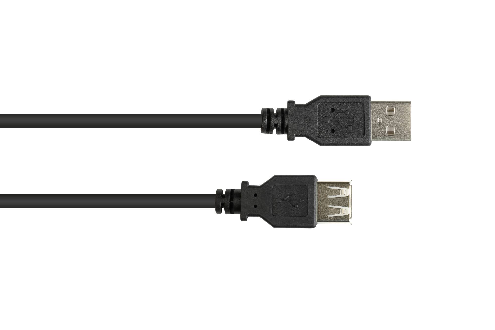 Good Connections® Verlängerungskabel USB 2.0 Stecker A an Buchse A, schwarz, 0,6m-1